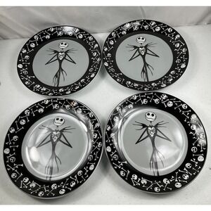 Disney Nightmare Before Christmas Jack Skellington Dinner Plates Set of 4 Black